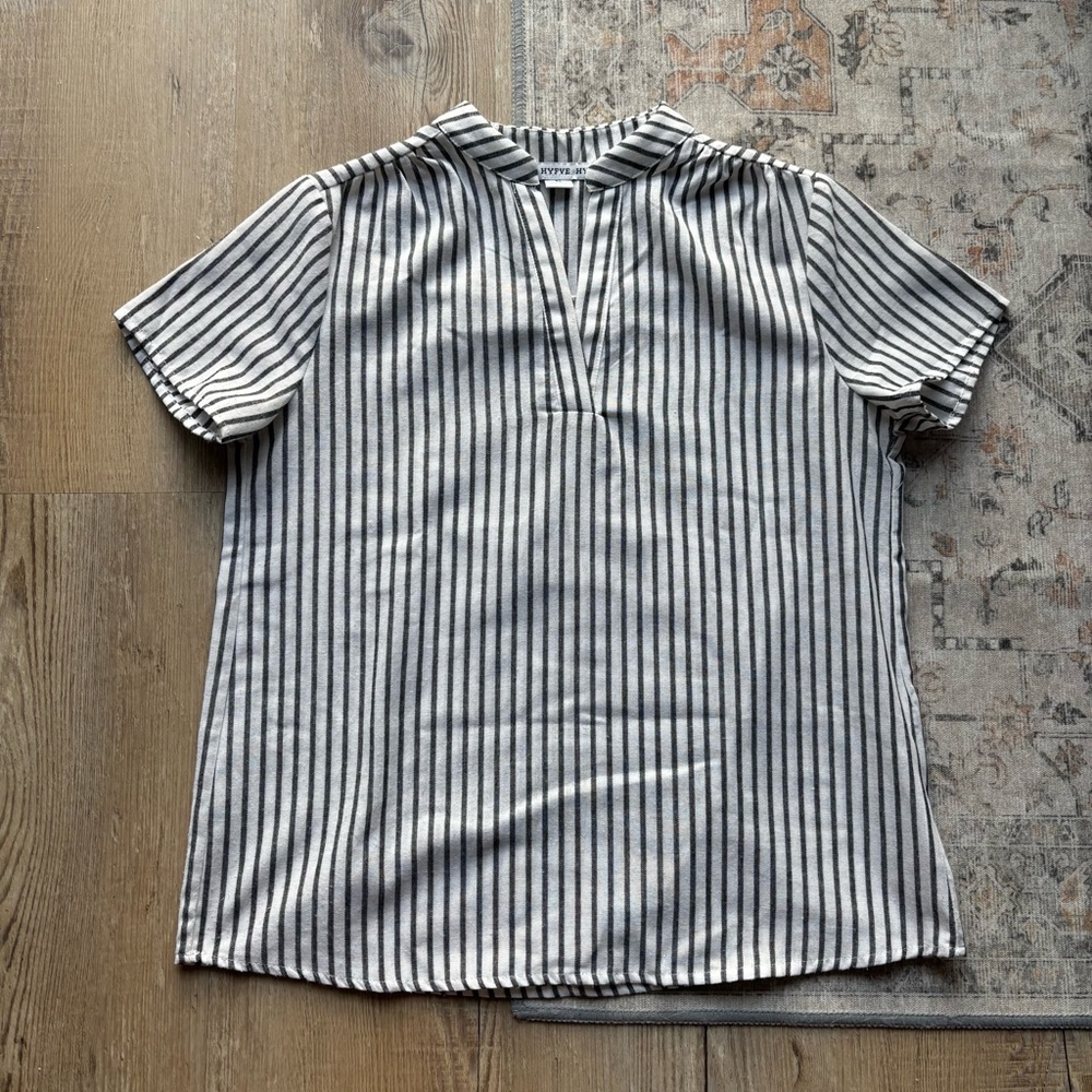 HYFVE Black and White Striped Women's Tee